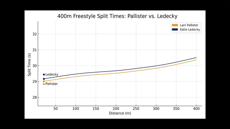 Lani Pallister held off Katie Ledecky for the duration of the 400m freestyle final.