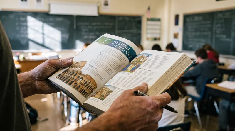 The new curriculum relies on a textbook published by Encounter Books, featuring lesson plans developed with Hillsdale College.