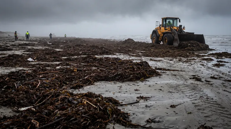 When massive blooms wash ashore, the decaying biomass threatens local tourism and requires costly municipal cleanup efforts.