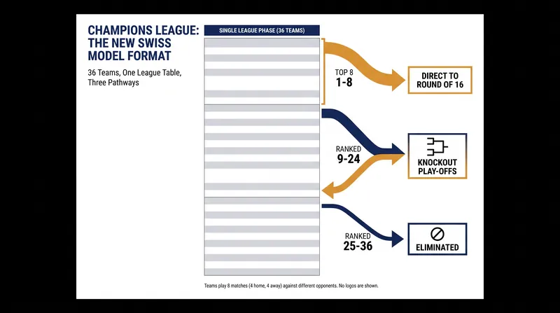 How the 36-team Swiss model league phase determines knockout qualification.