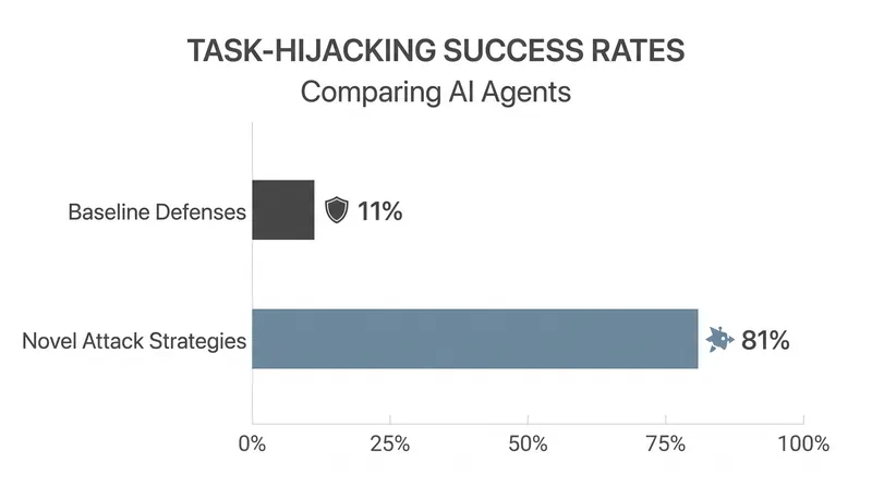 Recent red-teaming tests reveal high vulnerability rates for autonomous AI agents.