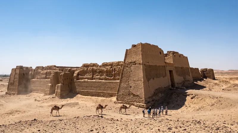 Excavations revealed a massive mudbrick enclosure wall that once protected the site's temple complex.