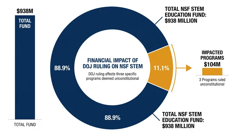 The three programs deemed unconstitutional account for roughly $104 million of the NSF's $938 million STEM education fund.