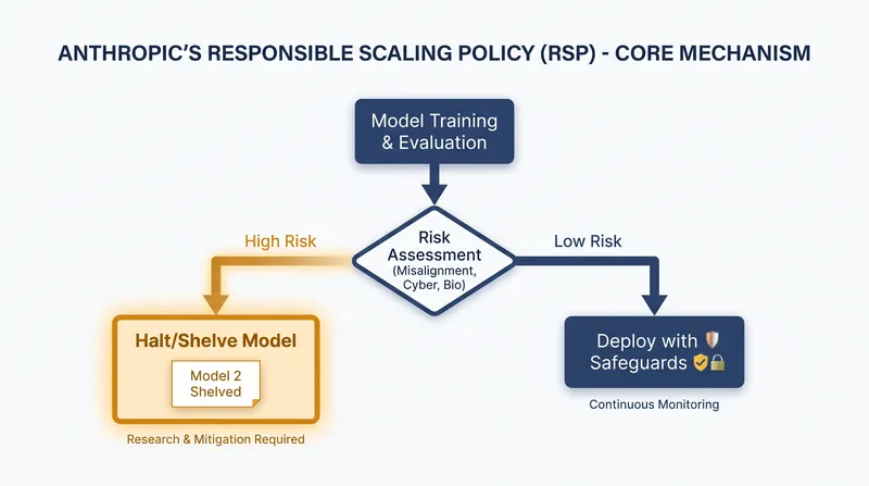 How Anthropic's Responsible Scaling Policy dictates model deployment based on risk thresholds.