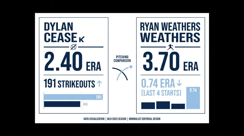 Sunday's matchup features a marquee pitching duel between Dylan Cease and Ryan Weathers.