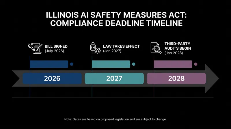 The compliance runway for frontier AI developers under the new Illinois mandate.