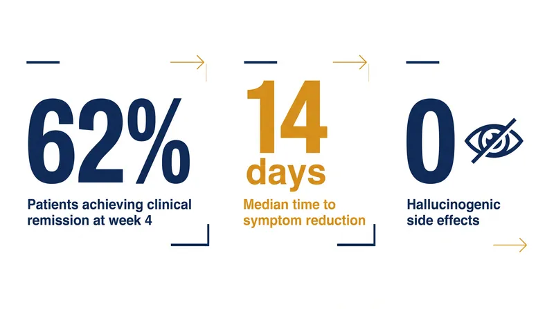 Key efficacy and safety metrics from the 412-patient Phase 3 trial.