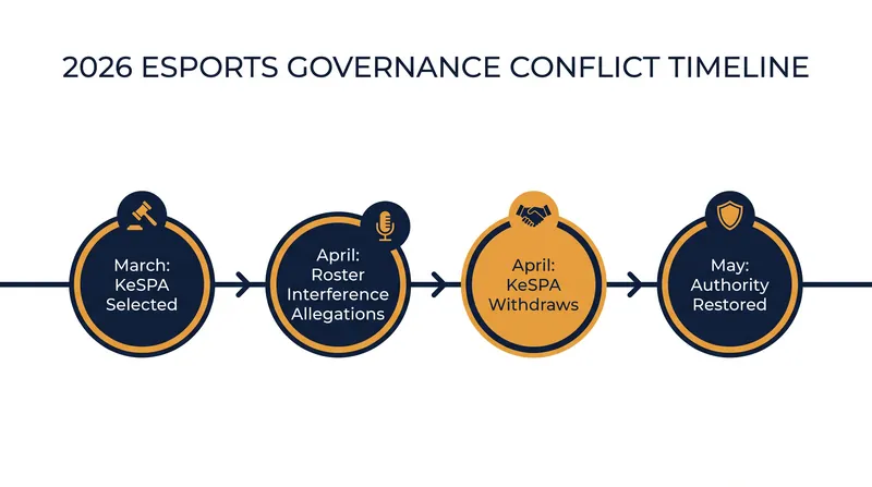 The timeline of the standoff between KeSPA and the Esports Foundation.