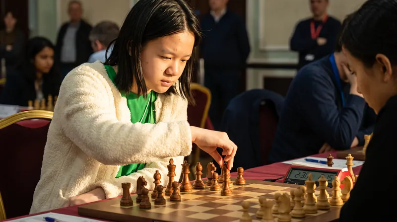 16-year-old Alice Lee missed a crucial endgame opportunity to catch the tournament leader in Round 5.
