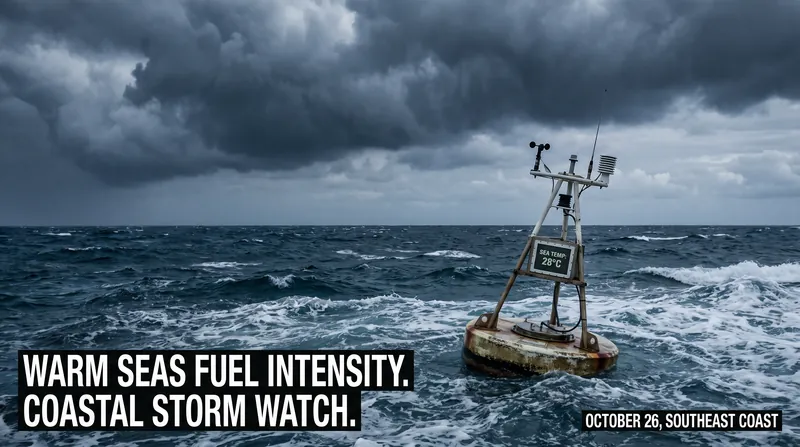 Warmer oceans evaporate more moisture into the atmosphere, fueling heavier rainfall and stronger storms over land.