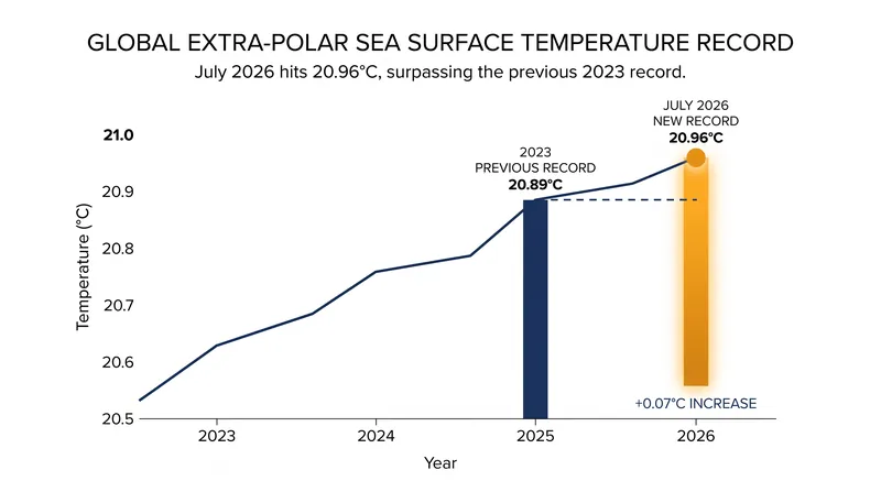 July 2026 set a new all-time record for extra-polar sea surface temperatures.
