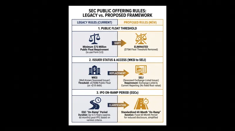 Key changes in the SEC's proposed registered offering reform.