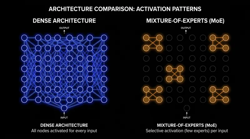 Unlike mixture-of-experts models, Muse Glimmer's dense architecture activates all 30 billion parameters for every token processed.