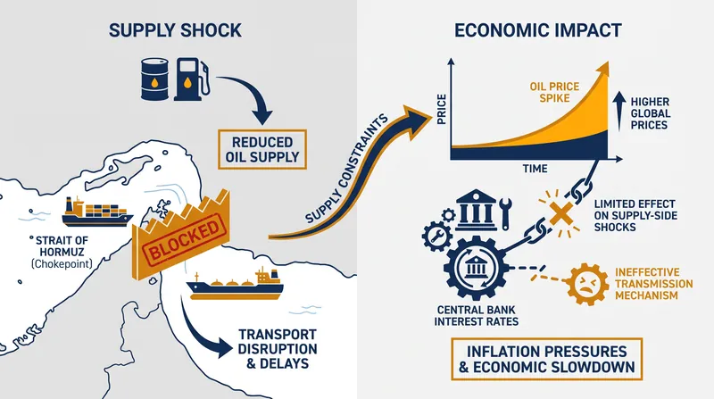 How a physical supply shock bypasses traditional monetary policy tools.