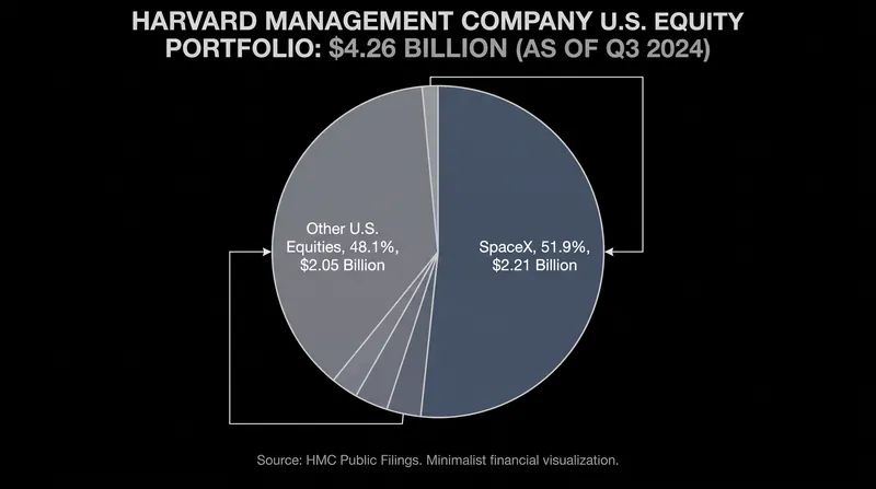 SpaceX now accounts for more than half of Harvard's disclosed U.S. public equity portfolio.