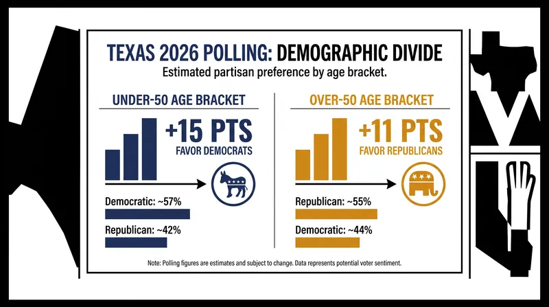 The Texas electorate reveals a stark generational divide heading into the midterms.