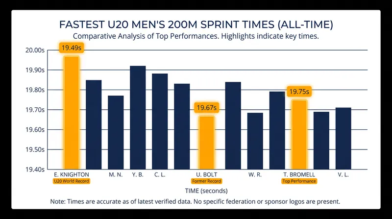 The fastest U20 200m sprint times in history.