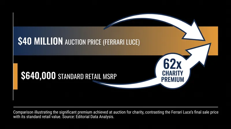 The $40 million hammer price represents a massive premium over the Luce's standard $640,000 retail price.