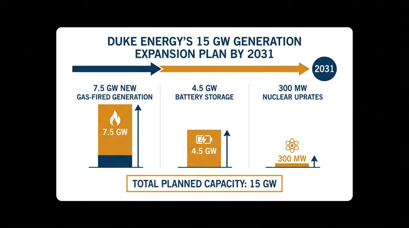 Duke Energy's planned generation capacity additions through 2031.