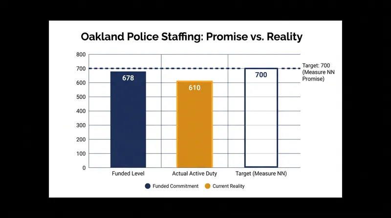 Opponents of Measure E cited the city's failure to meet the 700-officer mandate promised by a previous tax measure.