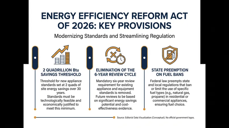 The proposed legislation would create strict new thresholds for federal appliance mandates.