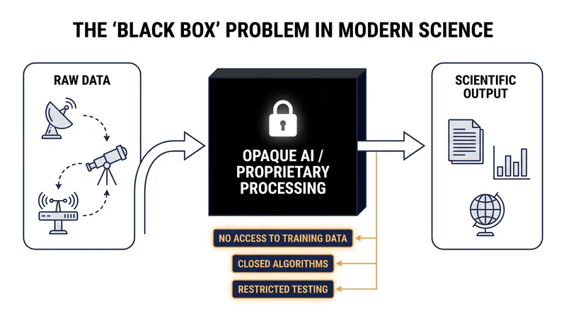 How proprietary algorithms obscure the scientific method by hiding the processes that transform raw data into published findings.