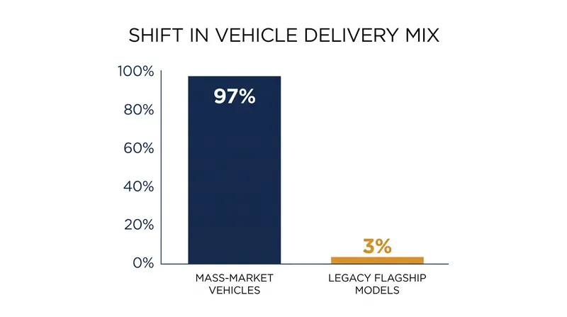 By 2025, the Model S and Model X accounted for only roughly 3 percent of Tesla's total vehicle deliveries.