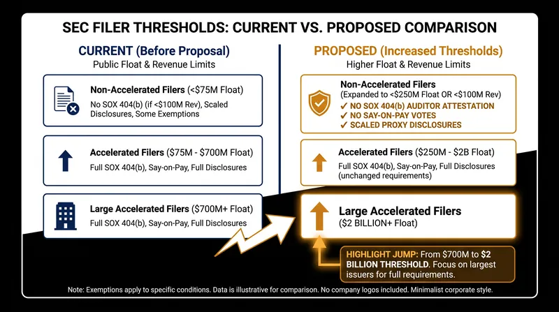 The proposed framework consolidates filer categories and raises the threshold for the strictest reporting requirements.