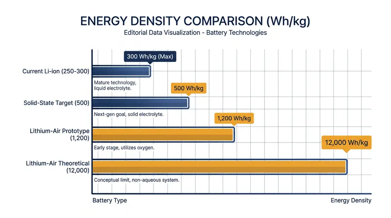 Lithium-air prototypes have already achieved four times the energy density of current production cells.