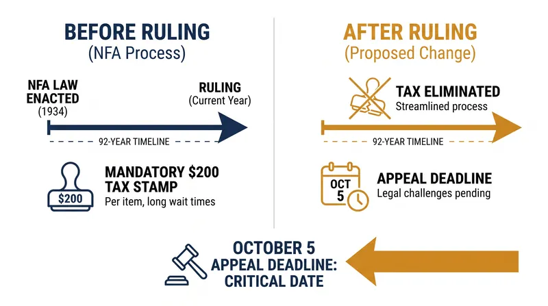 The timeline and financial mechanics behind the deregulation of NFA items.