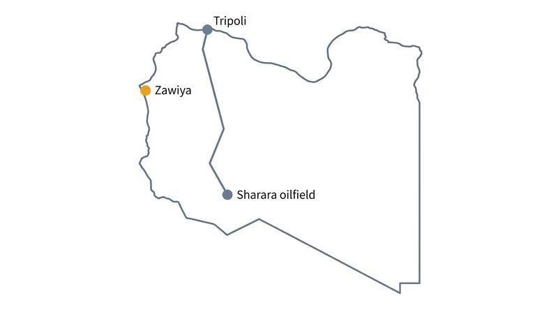 Zawiya serves as the critical terminus for western Libya's energy infrastructure.