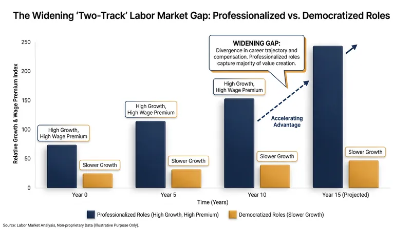 Roles that leverage AI to amplify human expertise are seeing significantly faster job and wage growth.
