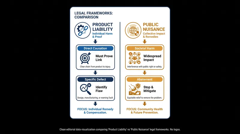 How the public nuisance legal theory bypasses traditional product liability hurdles.