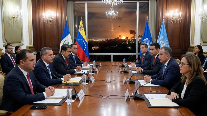 Delegations from the interim government and the opposition concluded their first formal round of talks in Caracas.