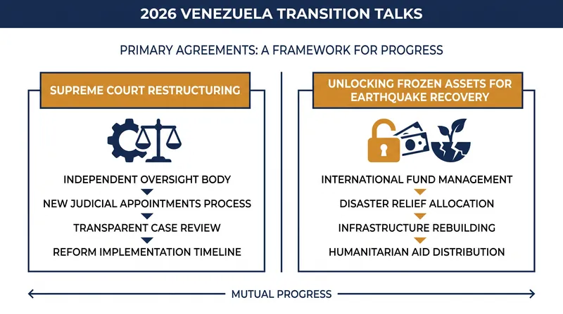 The first round of negotiations yielded agreements on institutional reform and economic recovery.