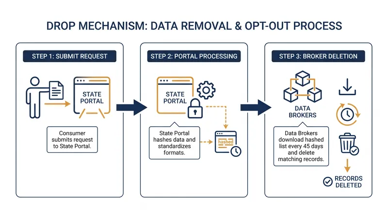 How the Delete Request and Opt-Out Platform (DROP) processes consumer requests.