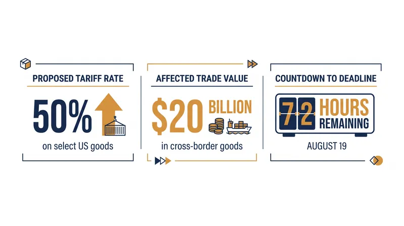 The economic stakes of the impending August 19 tariff deadline.
