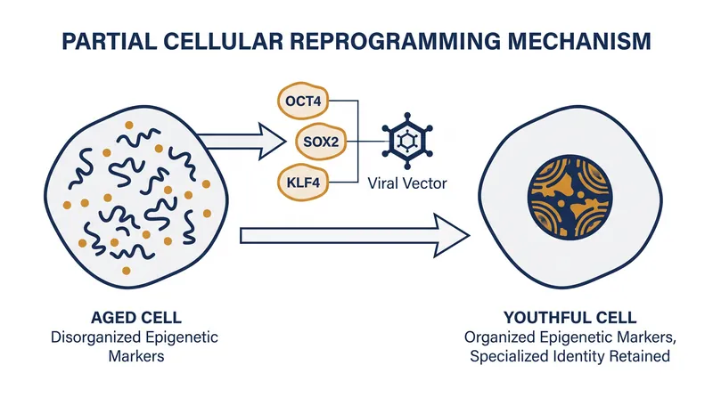 Partial reprogramming aims to reset a cell's epigenetic markers without erasing its specialized function.