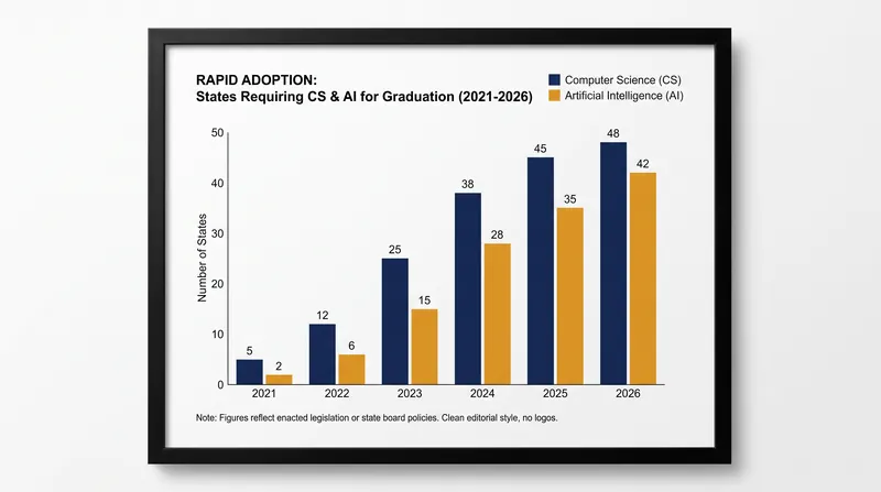 The number of states mandating computer science and AI literacy has surged over the past five years.