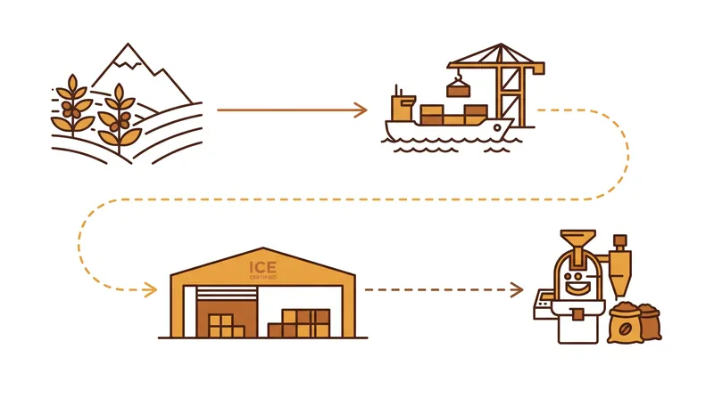 How a coffee bean moves from a South American farm to a global futures contract.