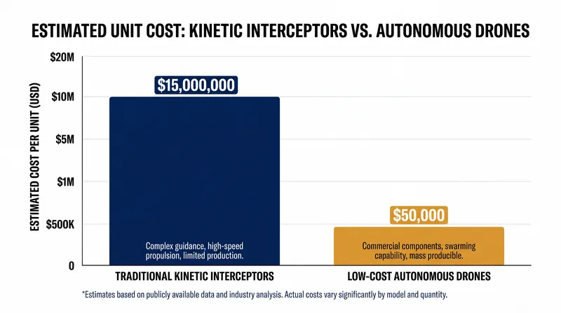 The economic asymmetry of drone warfare is forcing a shift away from expensive kinetic interceptors toward electronic warfare.