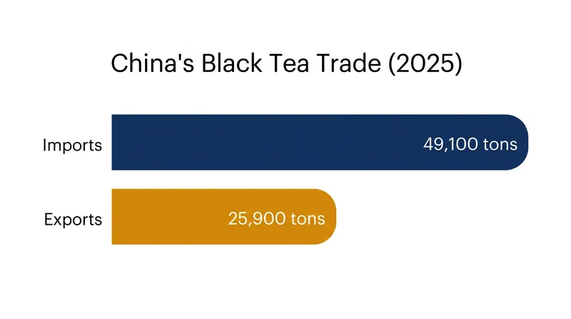 In 2025, China's black tea imports nearly doubled its export volume, marking a historic shift in the global trade.