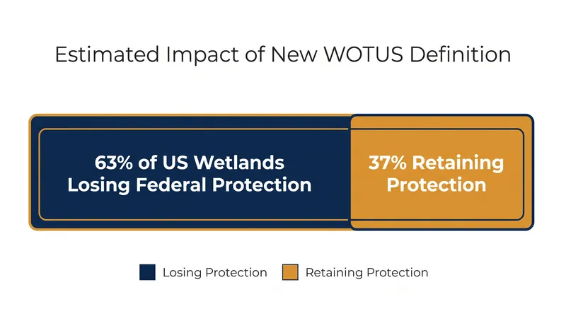 An estimated 63 percent of the country's wetlands no longer meet the threshold for federal oversight.