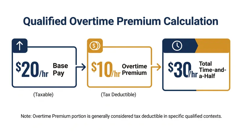 Only the premium portion of time-and-a-half pay qualifies for the new federal deduction.