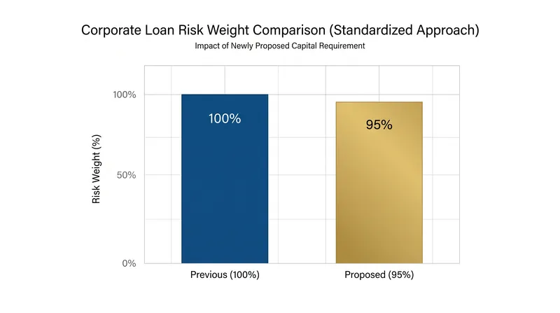 The revised Standardized Approach lowers the risk weight for corporate exposures, improving the economics of commercial lending.
