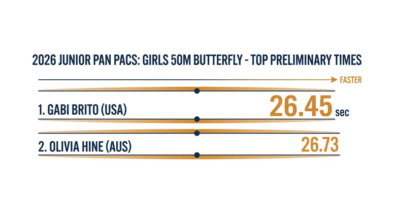 Gabi Brito edged out Australia's Olivia Hine in the 50m butterfly preliminaries.