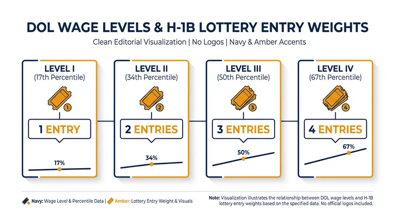 Under the new system, higher wage levels receive proportionally more entries in the H-1B selection pool.