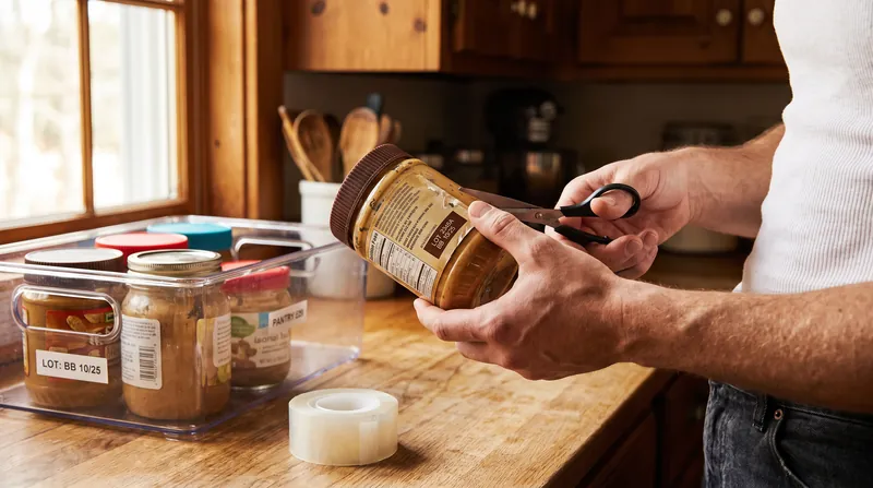 Always retain the original lot code when transferring shelf-stable high-risk foods into aesthetic pantry containers.