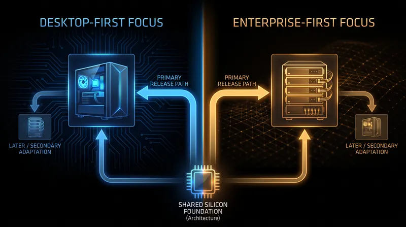 Intel and AMD are taking opposite approaches to their next-generation architecture rollouts.