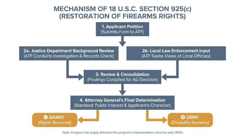 How the individualized review process for federal firearm rights restoration works.